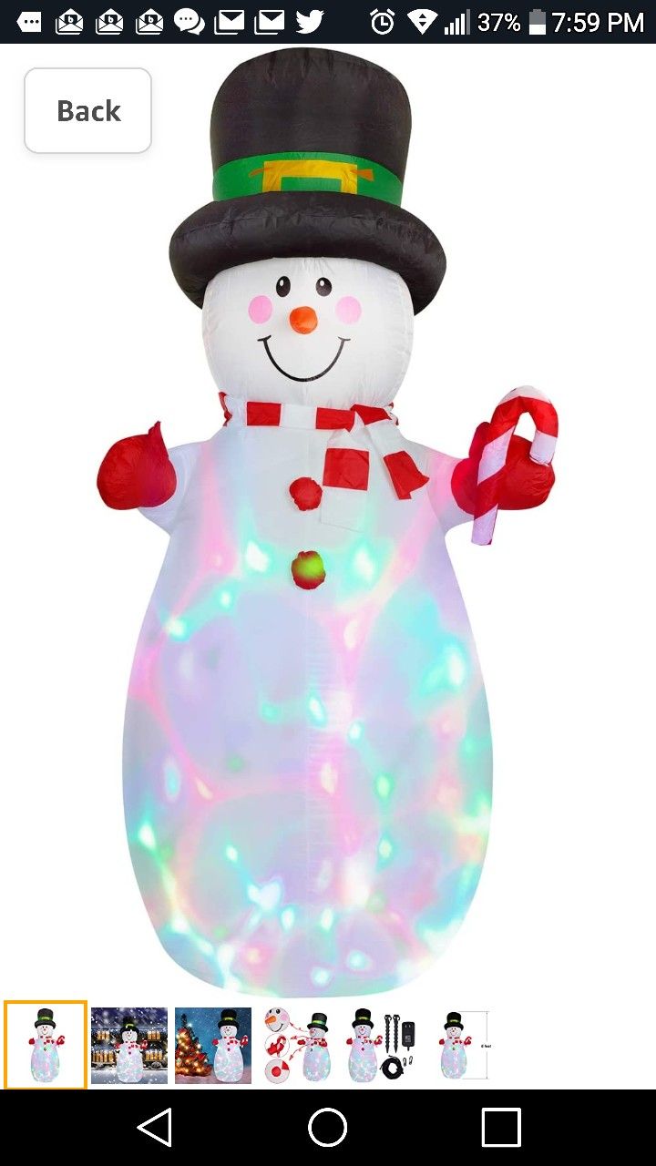 6ft Rotating LED Snowman Christmas Inflatable