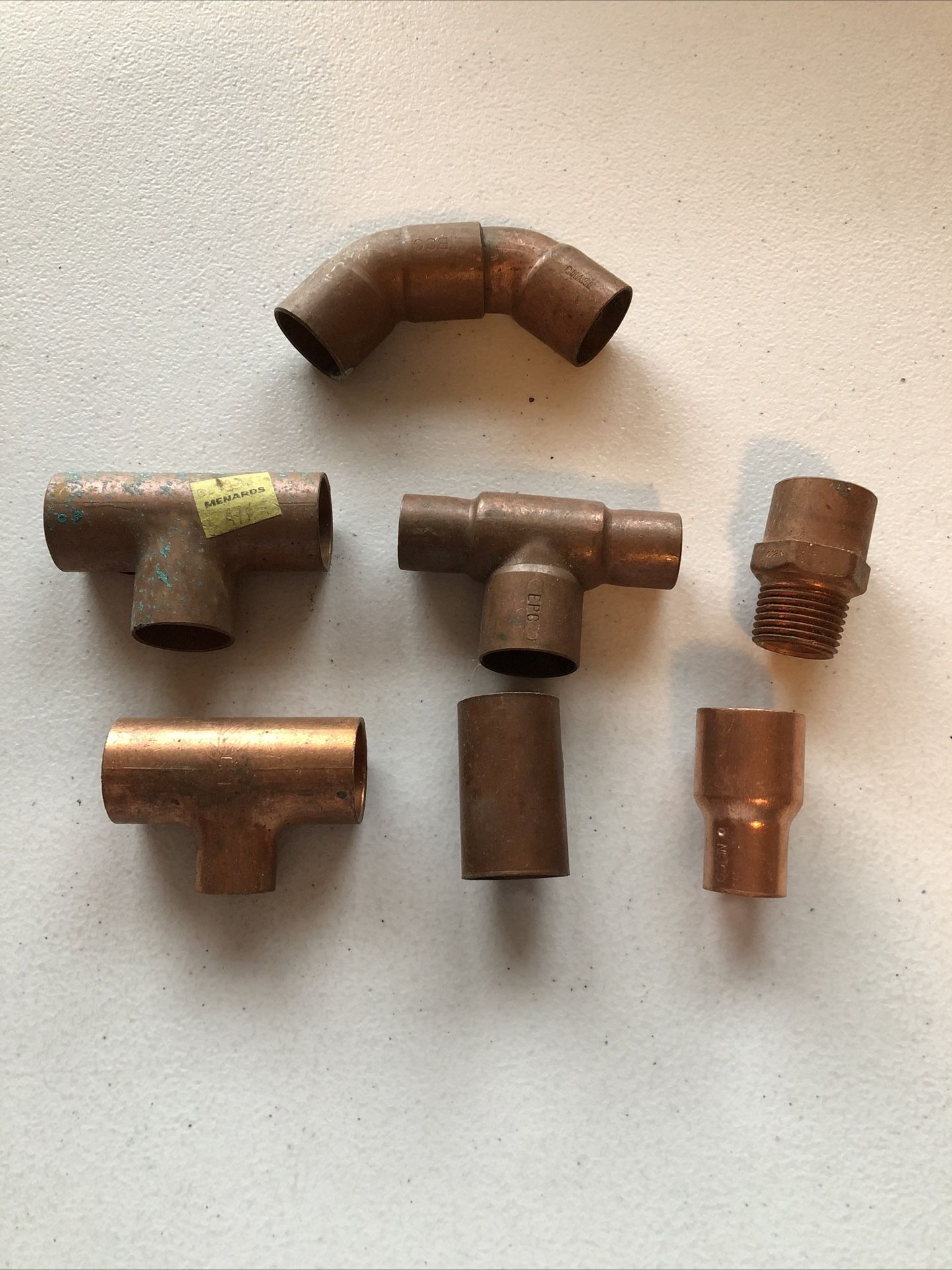 Lot Of 7 Pieces Of Copper Fittings