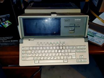 Old school floppy disk era and digital type writer