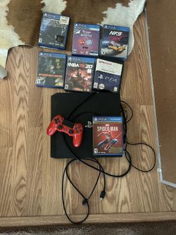 PlayStation 4 With One Controller Power Cord Hdmi Cord And Games 