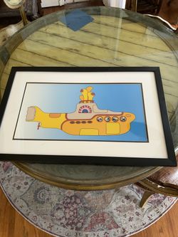The Beatles Yellow, Submarine, Animated Cell Artwork Double Matting And Frame 21“ X 33“