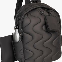 Sport Nylon Quilted Puffer Backpack With Laptop Padded Sleeve
