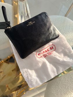 Coach Black Leather Wristlet