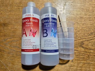 Puduo Resin Epoxy Kit 16OZ, Crystal Clear Epoxy Resin with Super Anti-Yellowing for Art, Jewelry Making, Casting, Silicone molds, Color pigments, Craf