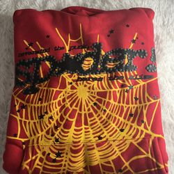 RED SP5DER V2 HOODIE MEDIUM 