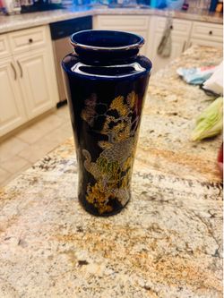 Japanese Vintage Cobalt Blue Vases.