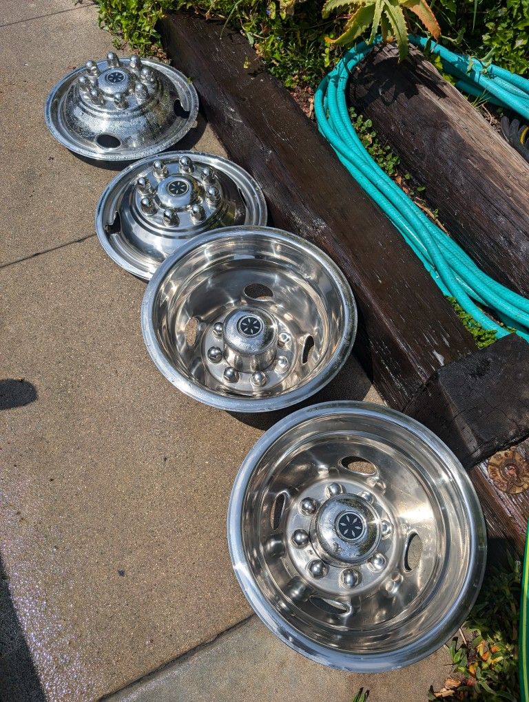 4) RV Hubcaps 16" Wheel Covers Hub Cap Set Motorhome Camper E350 E450 Cover