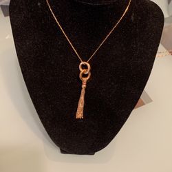Beautiful 14 Solid Gold Tassel Pendant With Chain
