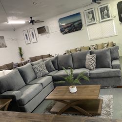 Grey Comfortable Sofa Sectional ‼️take It Home With $39 Easy Approval ‼️