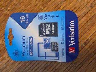 Verbatim 44082 16GB Premium microSDHC Card w/ Adapter UHS-I V10 U1 Class 10