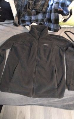 Black Columbia Full-Zip Fleece Jacket Lg