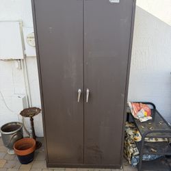 Metal Garage Cabinet, With Shelves.