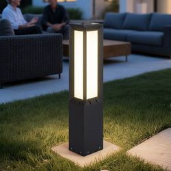 Solar Pathway Lights Outdoor, 31.5" Solar Bollard Light Outdoor, IP65 Waterproof Landscape Path Lights, 3000K LED Driveway Light, Modern Commercial Pa