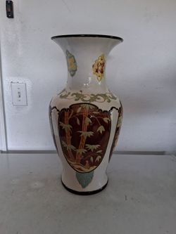 Large Asian Ceramic Floor Vase 20.5 Tall