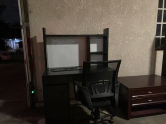 Solid Computer Desk With Office Chair