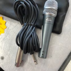 96091 Shure BETA 57A Xlr Super cardioid Dynamic Instrument Microphone W/ Audio Cord In Carry Pouch 585627