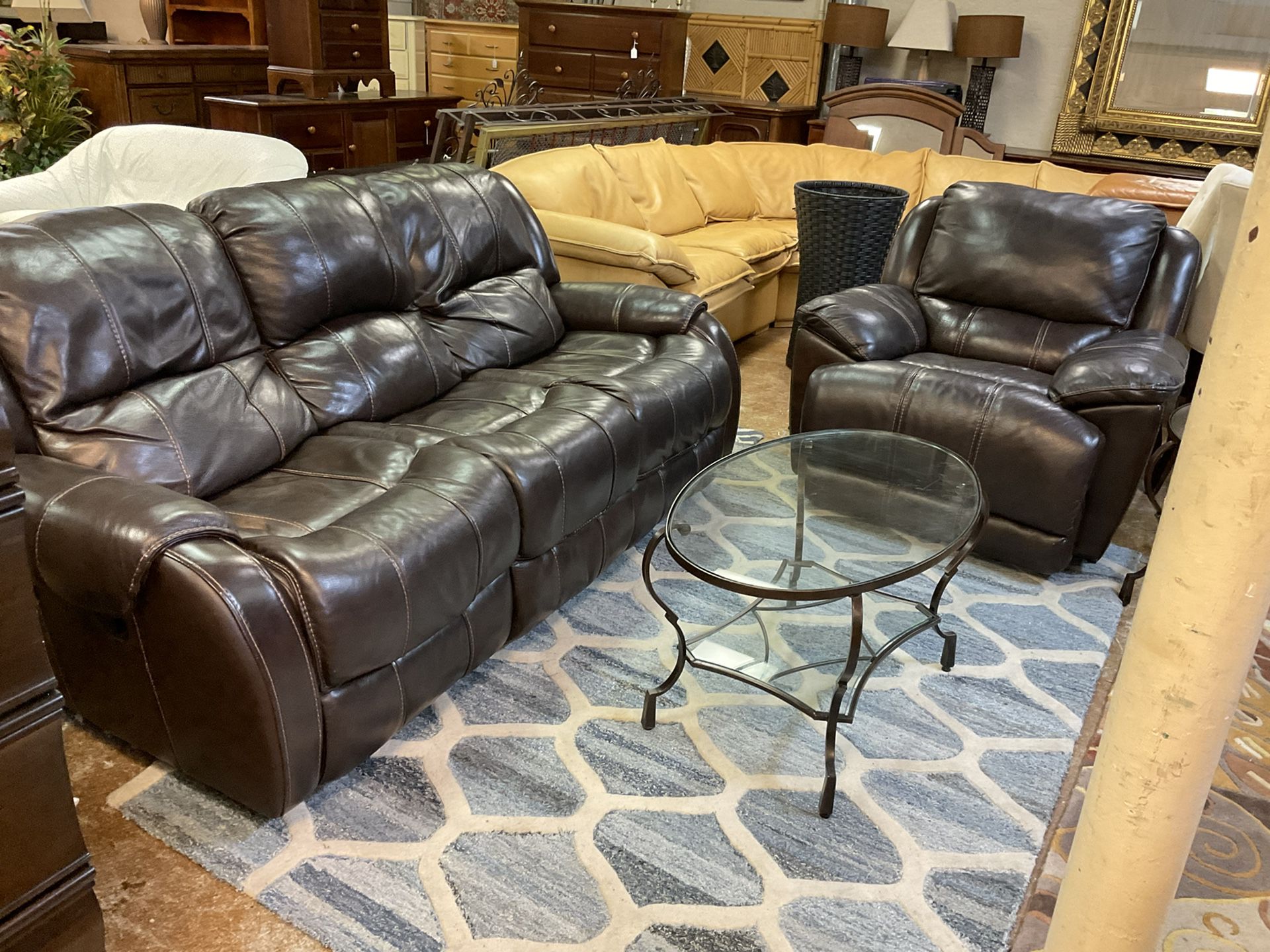 Double Recliner Couch Set 