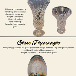 Antique Crystal Vase & Glass Paperweight