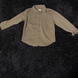 Khaki green button-up shirt