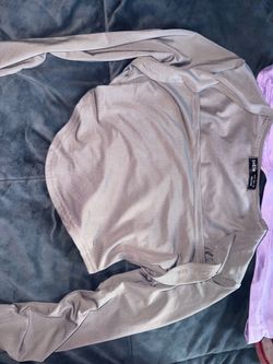 SHEIN Taupe Long Sleeve Crop Top Women’s Small