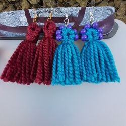 Handmade Tassel Earrings, $20 for Both  