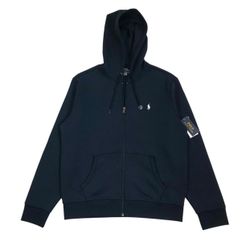 POLO RALPH LAUREN DOUBLE KNIT HOODIE LARGE L MENS BLUE JACKET SWEATSHIRT $138 BN