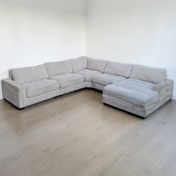 BEIGE SECTIONAL COUCH SOFA 
