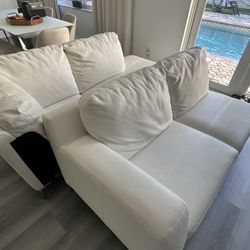 Two Piece L-shaped Couch + Ottoman