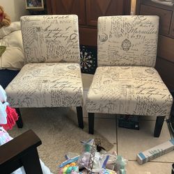2 Armless Chairs 