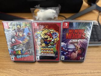 NEW SEALED Super Mario Odyssey + Paper Mario Thousand Year Door + No More Heroes 3 Nintendo Switch