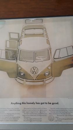 Vintage VW 21 Window Van Framed Advertisement