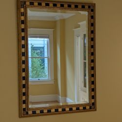Gold and Black (With Inlays) Framed Mirror 42" X 30"