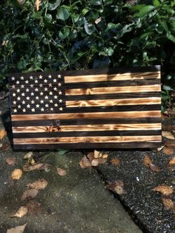 Subdued Wood American Flag Great Gift