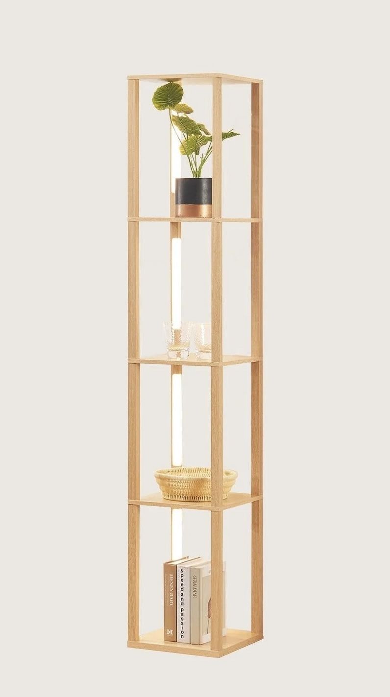 New FENLO Fancy Dimmable LED Floor Lamp with display Shelves