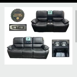 New Italian Leather  Sofa And Love Seat Clearance $2199