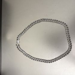 Cuban Silver Chain Swarvski Crystals