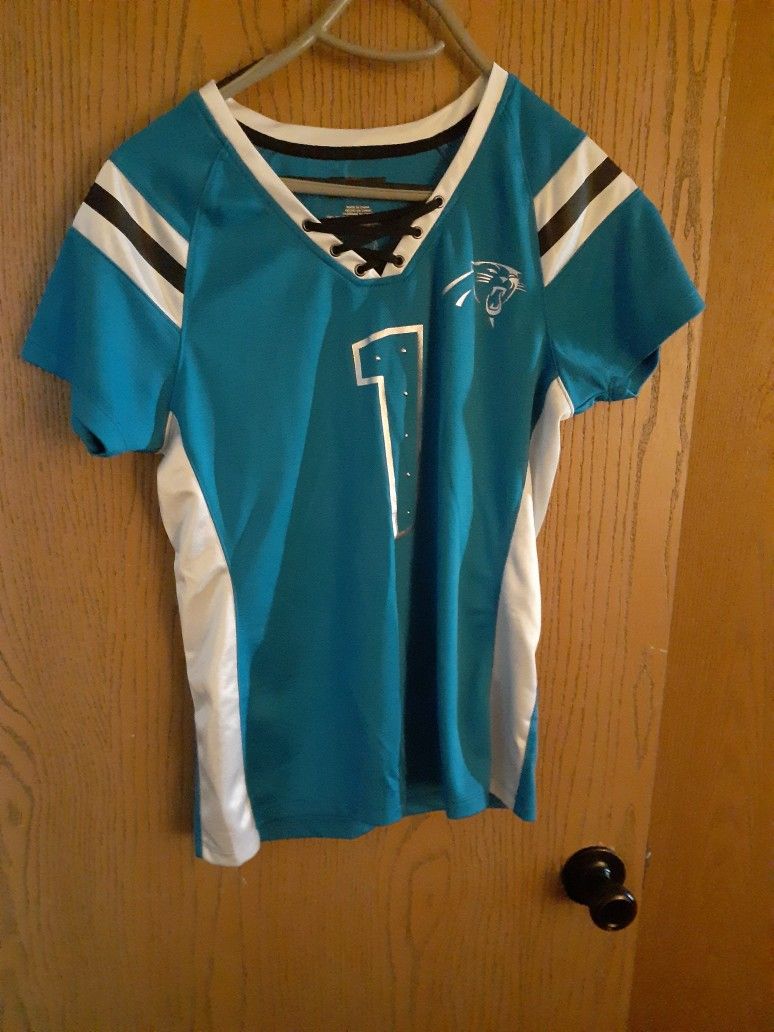 Ladles Bling Panthers Jersey Shirt Sz Med