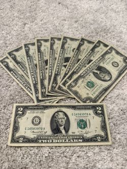 2 Dollar Circulated None Graded Bills