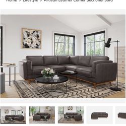 Brend New Artisan Leather Corner Sectional Sofa