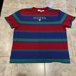 Vintage 90s Guess Originals Multi-Color Striped T-shirt Men’s XL