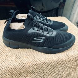 SKECHERS Stretch Fit Dual Lite Black Mens Size 9.5 (# SN 56256)