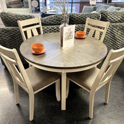 5pcs Dining Set ((table & 4 Chairs))