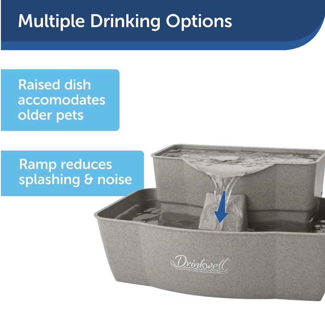 PetSafe Drinkwell Multi-Tier Plastic Dog & Cat Fountain