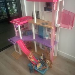 Barbie Dreamhouse (3.75-ft) 3-Story Dollhouse Playset with Pool & Slide, Party Room, Elevator, Puppy Play Area, 
