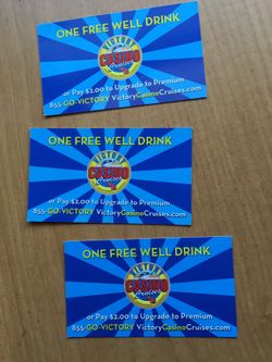 3 free drink tickets on Victory casino cruise