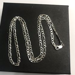 Brand new 925 Sterling Silver Figaro Chain men’s Necklace Size 20”