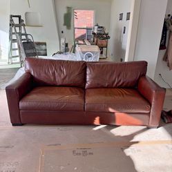 Crate and Barrel Axis Top Grain Leather Sofa