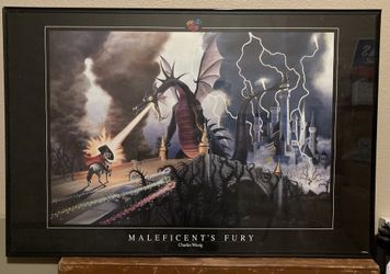 Vintage Disney, Maleficent Framed Poster $25 OBO