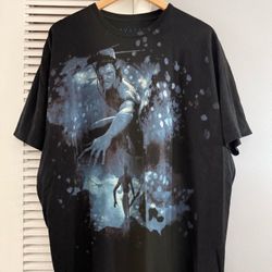 AVATAR Movie Promo All Over Print Black T-shirt Sz 2XL