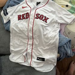 Men's Boston Red Sox Nike White Home Elite Custom Patch Jersey